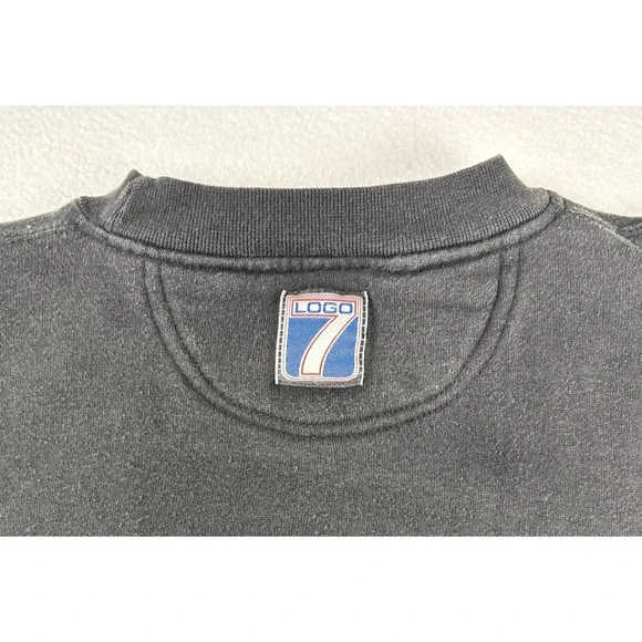 Vintage Logo 7 Houston Oilers NFL Sweatshirt Black Crewneck Size M 90s Retro